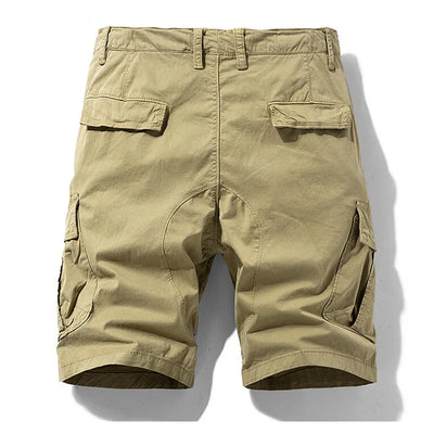 Men Solid Cotton Cargo Shorts