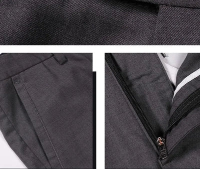 Solid Breathable Business Casual Trousers